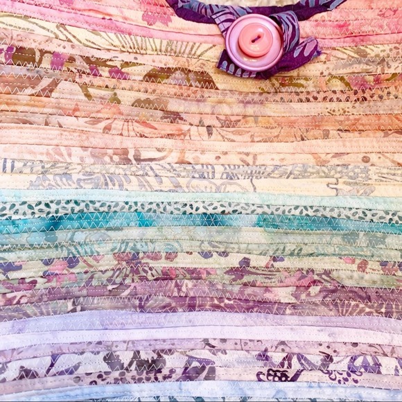 Multicolor Woven Fabric Dual Handle Farmer’s Market Bag Tote/Shoulder Bag NWOT - Picture 2 of 5